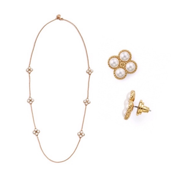 TORY BURCH • Clover Rope Necklace & Earrings Set - Picture 3 of 6